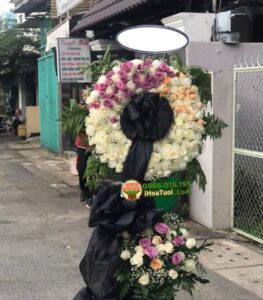 Vòng Hoa Tang Lễ Hồng Mix Hiện Đại (i1043)