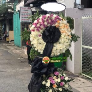 Vòng Hoa Tang Lễ Hồng Mix Hiện Đại (i1043)