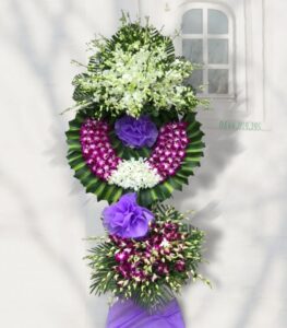 Vòng hoa kính viếng 2 tầng (i1063)