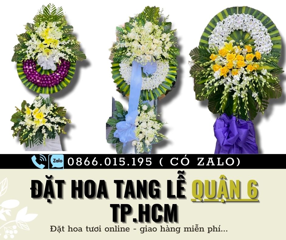 Hình ảnh hoa tang lễ Quận 6, shop đặt hoa viếng đám tang tại Quận 6