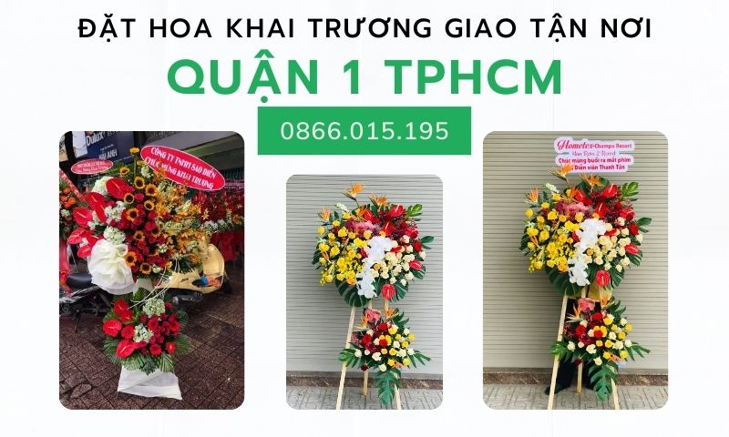 Hình ảnh hoa khai trương Quận 1, shop đặt hoa khai trương tại Quận 1