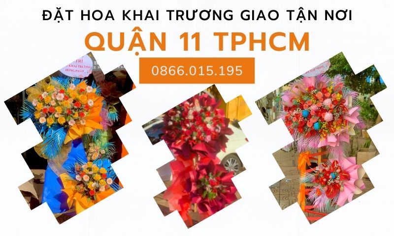 Hình ảnh hoa khai trương Quận 11, shop đặt hoa khai trương tại Quận 11