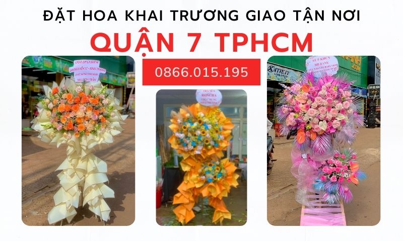 Hình ảnh hoa khai trương Quận 7, shop đặt hoa khai trương tại Quận 7