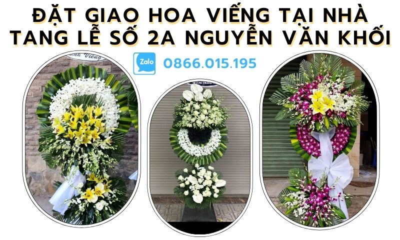 Hình ảnh hoa tang lễ Nhà Tang Lễ số 2A Nguyễn Văn Khối, shop đặt hoa viếng đám tang tại Nhà Tang Lễ số 2A Nguyễn Văn Khối